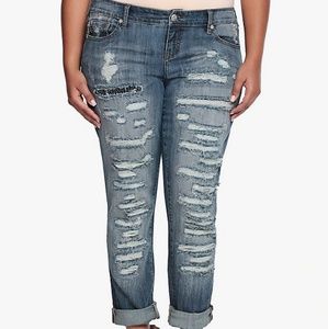 Torrid Premium Boyfriend Jean w/ Destruction